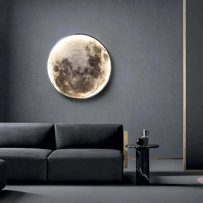 Romantic Home Decorations 3D Wall Moon Lamps 220V Dimmable LED Moon Light for Living Room Bedroom Wall round Lighting Fixture