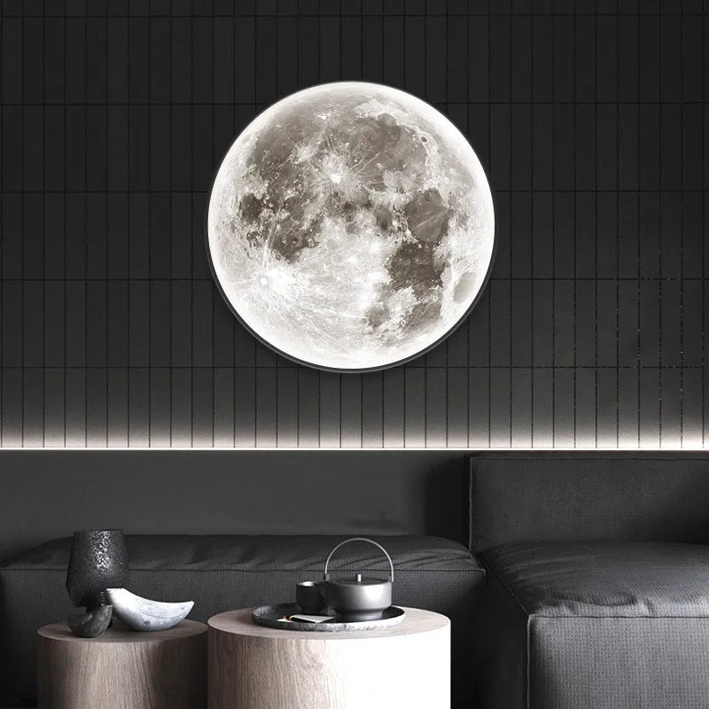 Romantic Home Decorations 3D Wall Moon Lamps 220V Dimmable LED Moon Light for Living Room Bedroom Wall round Lighting Fixture