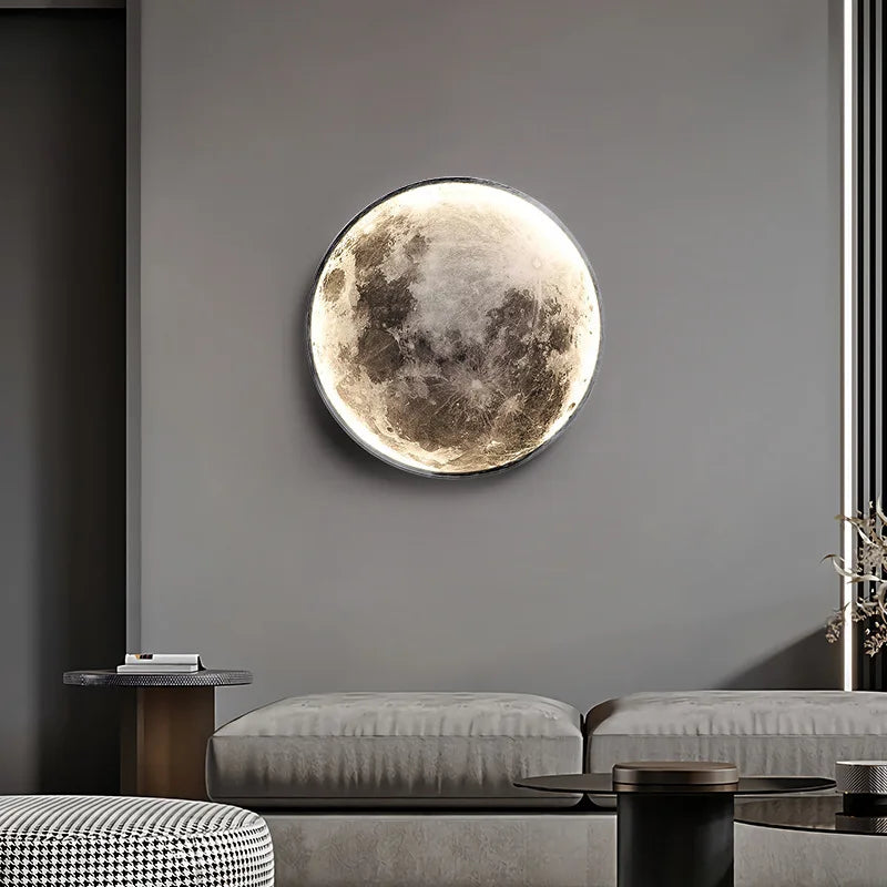 Romantic Home Decorations 3D Wall Moon Lamps 220V Dimmable LED Moon Light for Living Room Bedroom Wall round Lighting Fixture